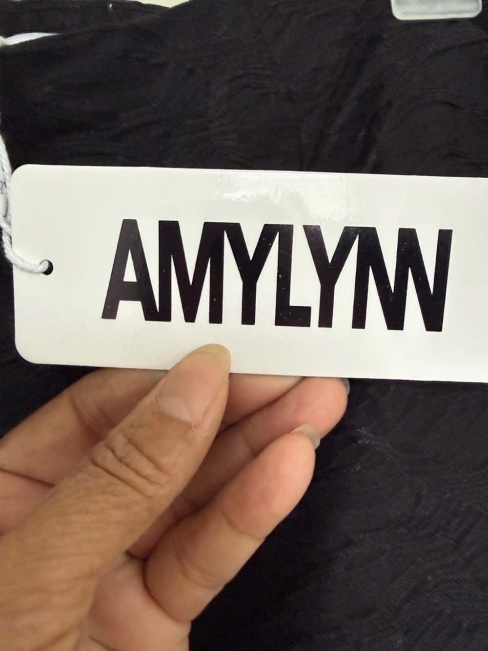 Amylynn Black Textured Pants with Feather Trim - Picture 7 of 12